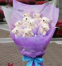 11 adet ay�c�ktan g�rsel pelu� buketi 