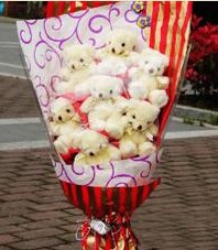 15 adet ay�c�k ile yap�lm�� farkl� g�rsel buket 
