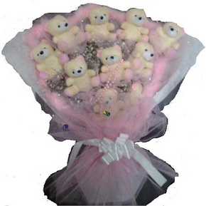 9 adet ay�dan olu�mu� g�rsel ay� buketi 