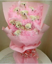 11 adet pelu� ay�dan g�rsel buket 