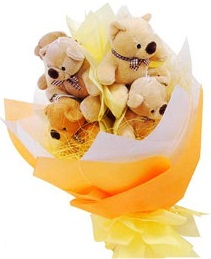 9 adet pelu� ay�c�ktan g�rsel ay� buketi 