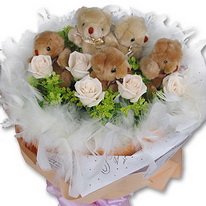 5 adet ay�c�k ve 5 adet yapay g�l buketi pelu� ay�dan ay� buketi 