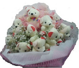 17 adet ay�c�ktan g�rsel buket pelu� ay� buketi 